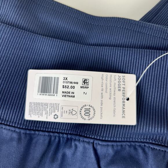 Jockey Women's EVERACTIVE Jogger Navy Blue NWT 3X Athleisure Pants Lounge Comfy - Picture 9 of 14